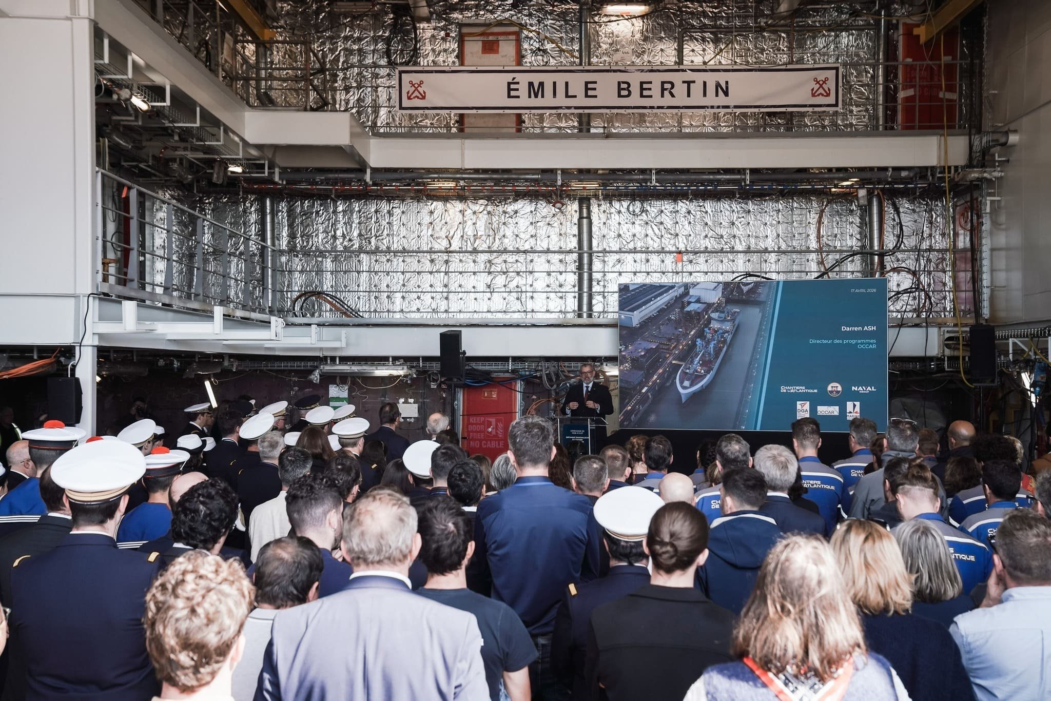 La cérémonie de mise à flot. © Marine nationale / Naval Group