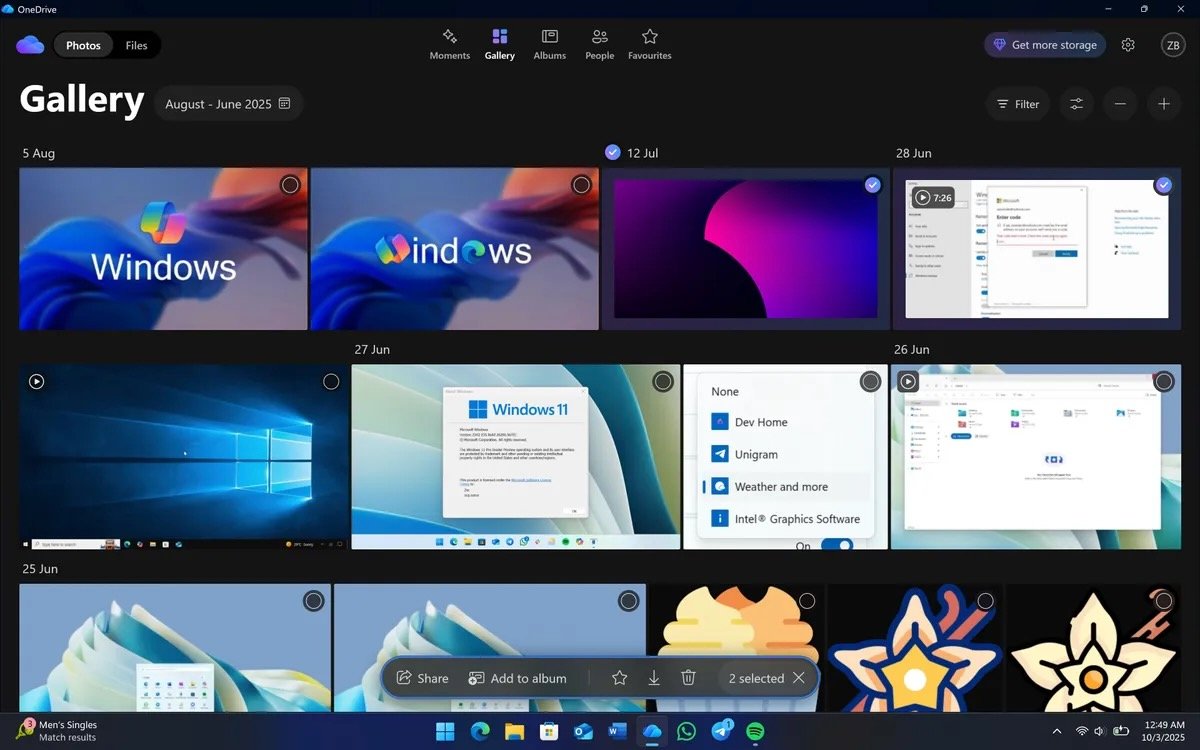 Une galerie optimisée dans la nouvelle app pour Windows 11. ©Microsoft