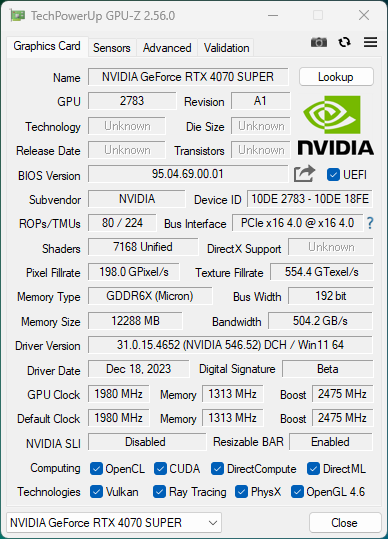 Avant de conclure cet état des lieux avec GPU-Z © Nerces pour Clubic