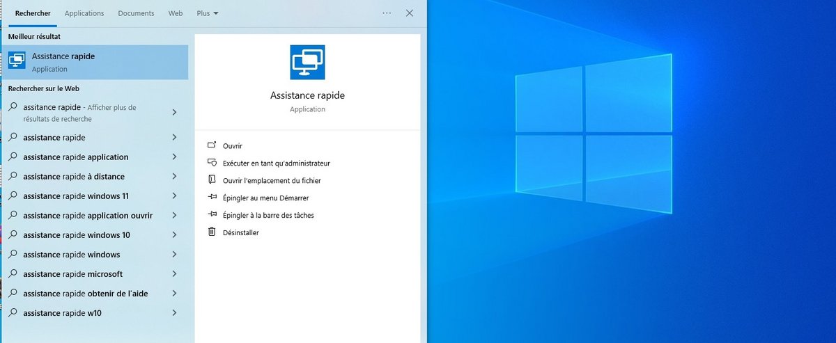 Assistance rapide Windows 10 : partage d'écran, contrôle bureau distant