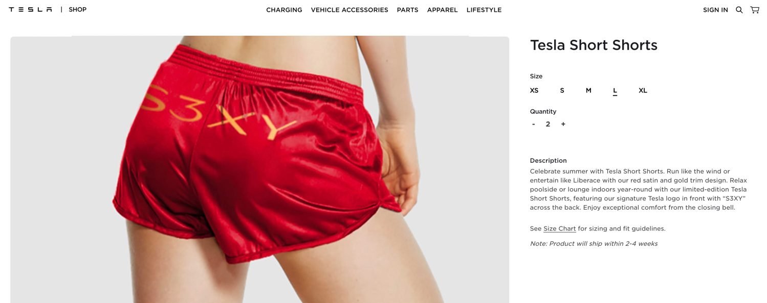 Site Tesla Short S3XY