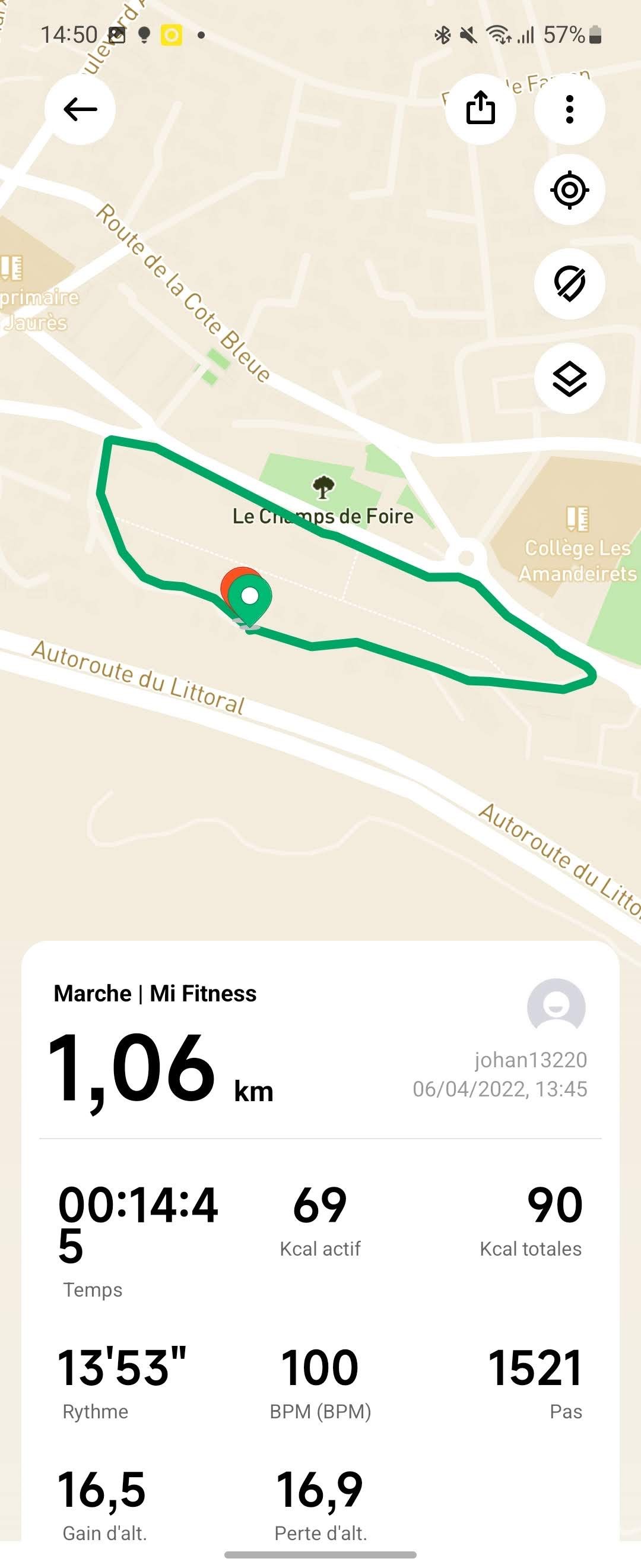 Mi Fitness - Résumé activité