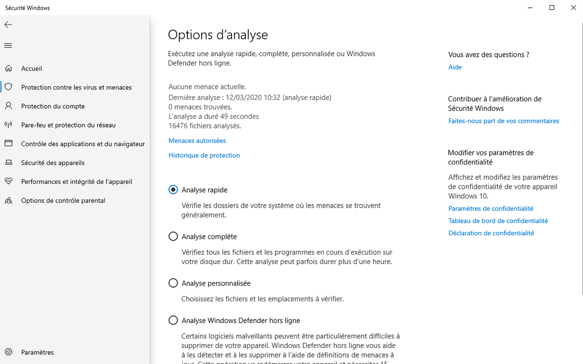 Microsoft Defender - Centre d'analyses