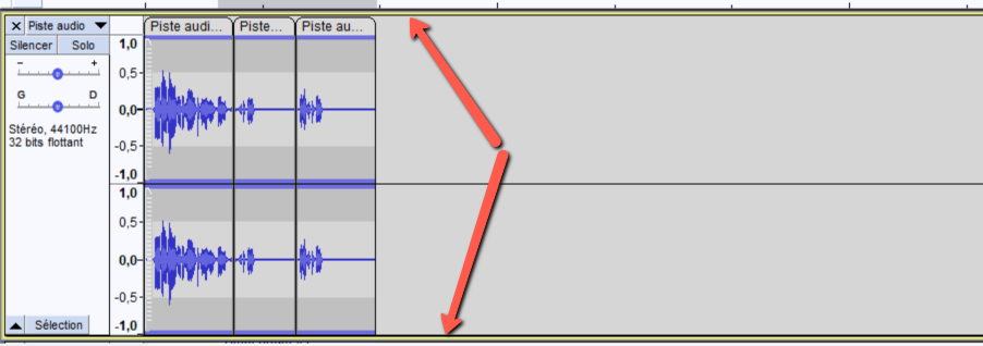 Audacity Piste sélectionnée