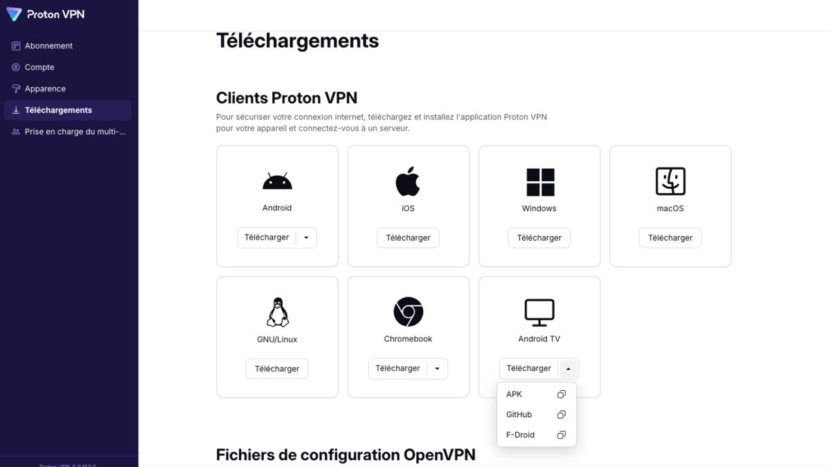 Installer Proton VPN sur Android TV 