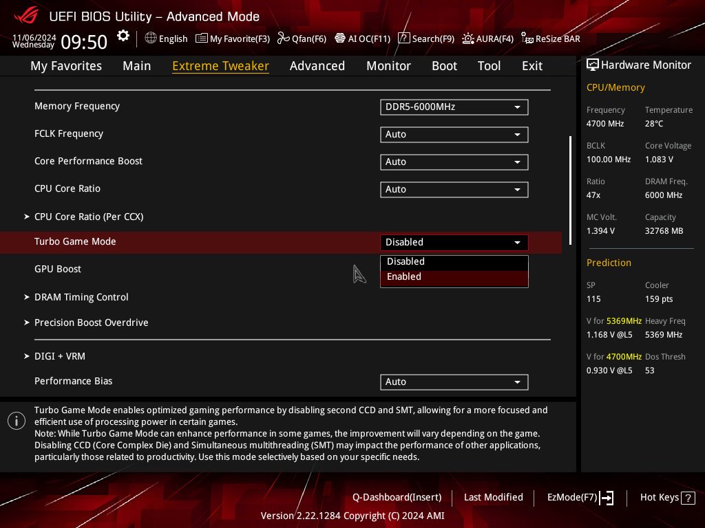 AMD Ryzen 9 9800X3D - Turbo Game Mode