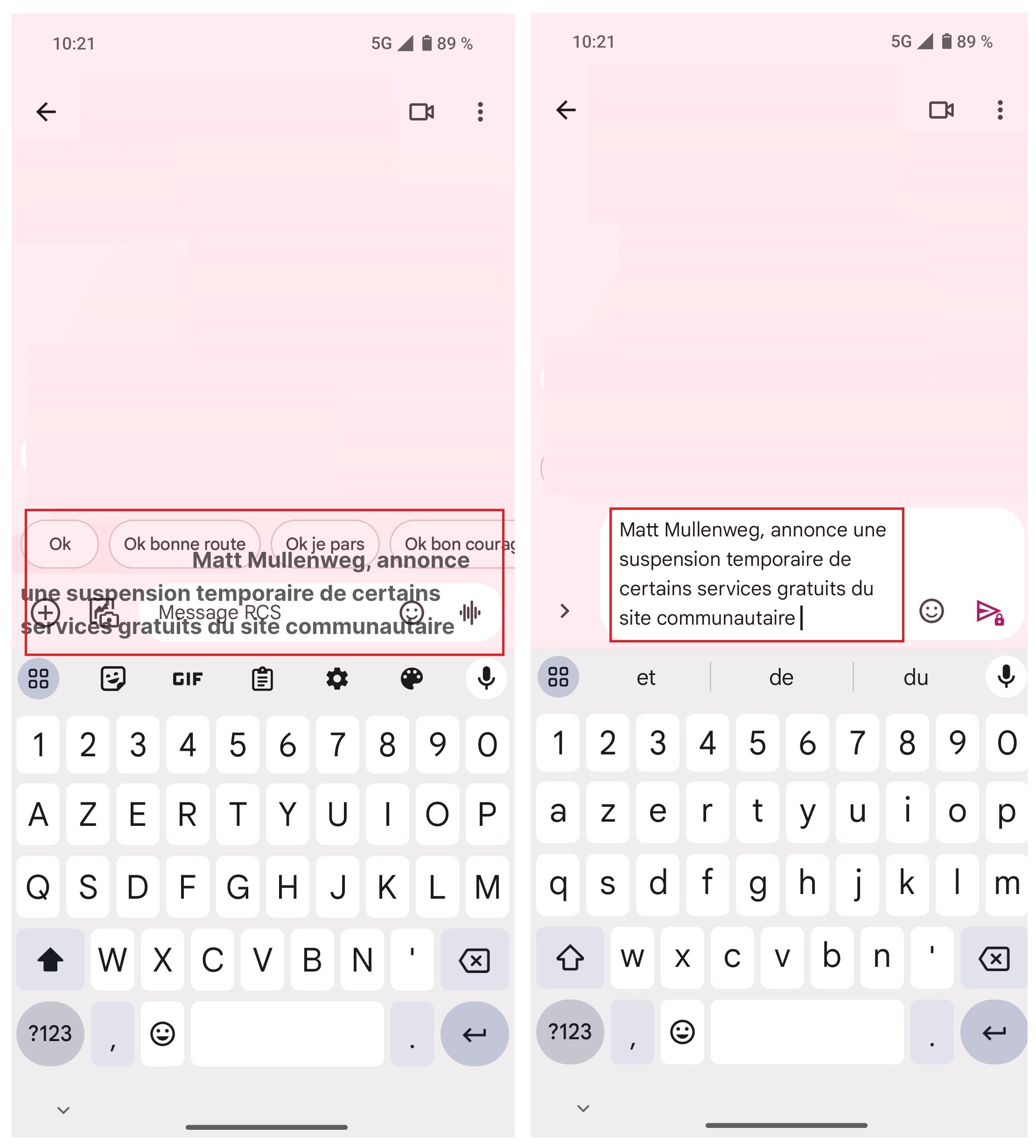 Accédez à l'application de votre choix et déposez le texte © Clubic