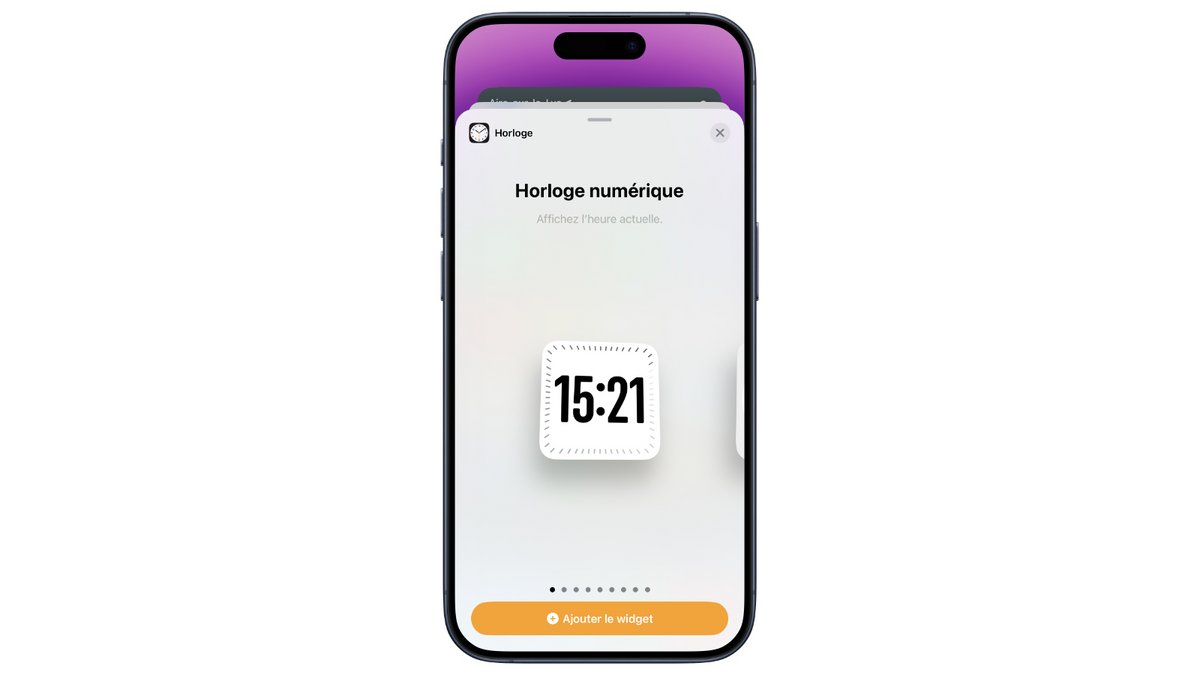 widget horloge numerique ios 17.2