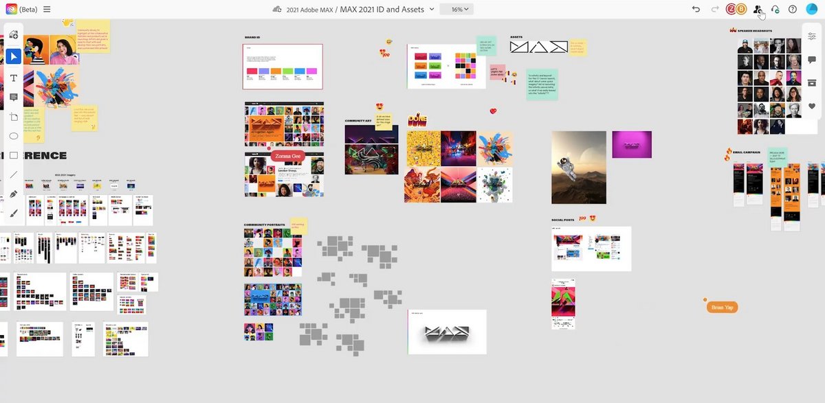 Exemple d'espace de travail collaboratif Canvas