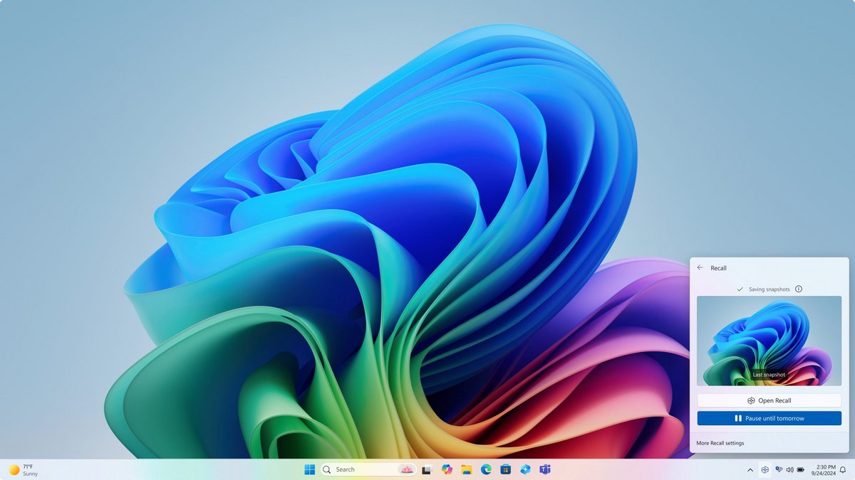 Windows 11 24H2 : l'IA Recall est bien de retour chez certains utilisateurs, mais elle pose un nouveau problème... © Microsoft