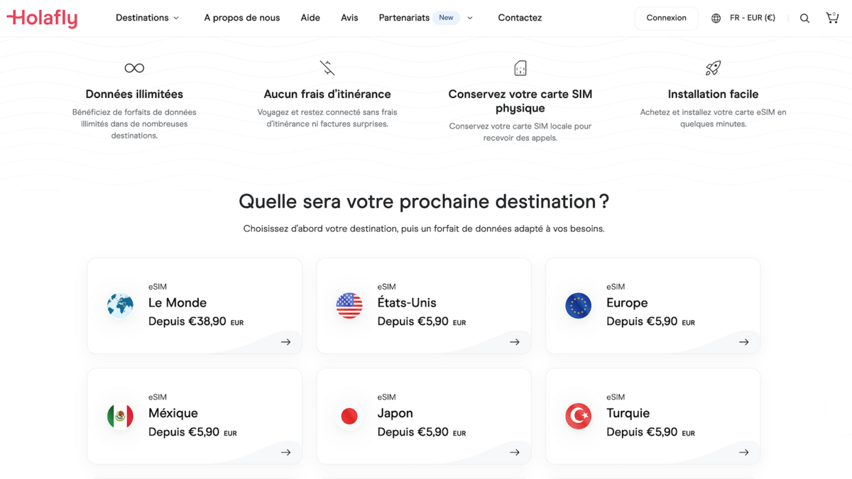 Quels sont les forfaits eSIM de Holafly ? 