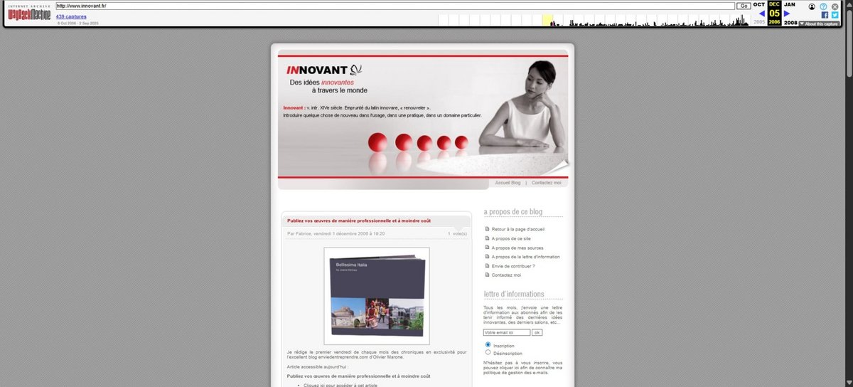 Le site Innovant.fr à l'origine © Capture d'écran Archive.org par Alexandre Boero / Clubic