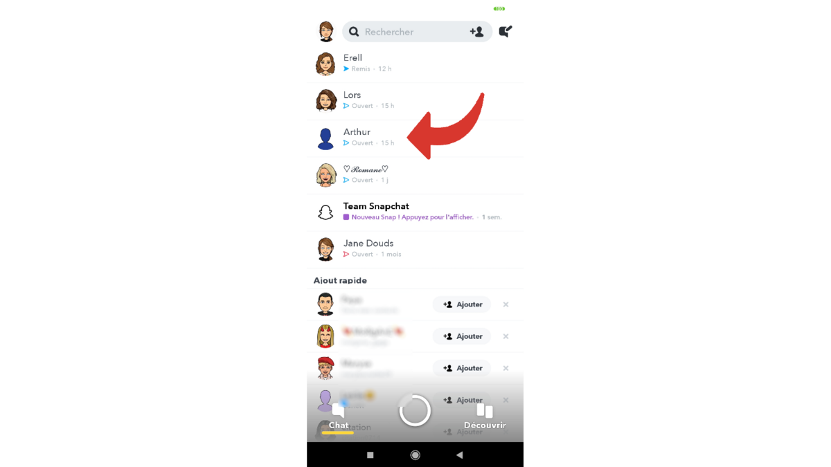 Tuto Snapchat un ami