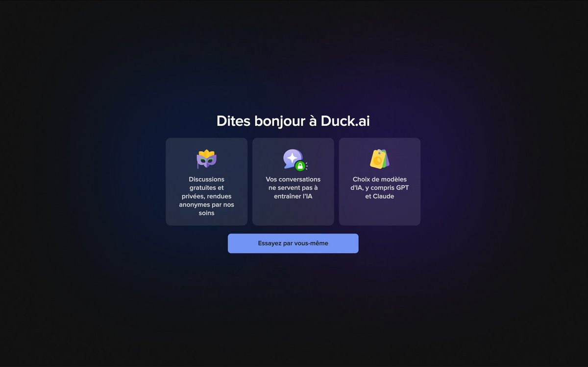 Du nouveau sur Duck.AI. ©DuckDuckGo