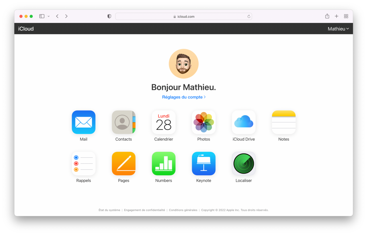 iCloud sur Windows - Navigateur web © Clubic.com