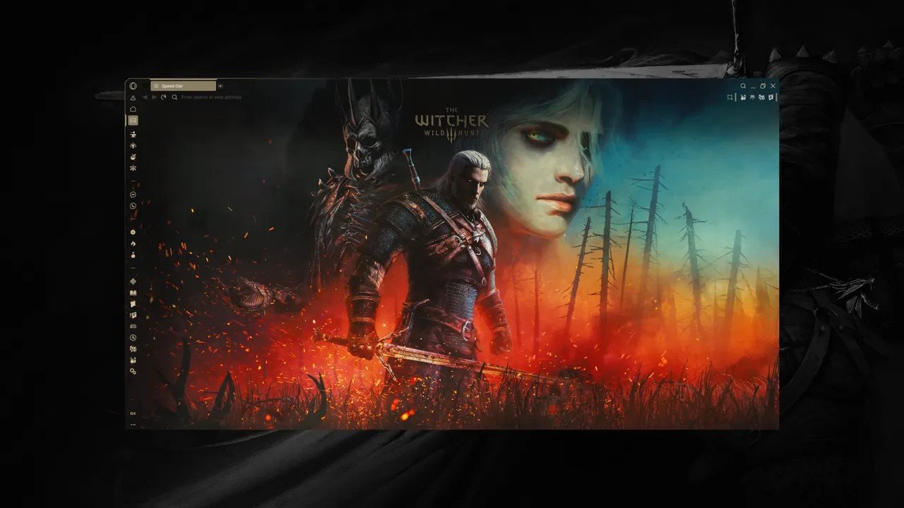 Au tour de The Witcher de rhabiller Opera GX. ©Opera