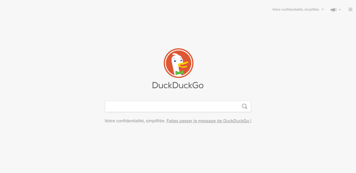 DuckDuckGo barre de recherche