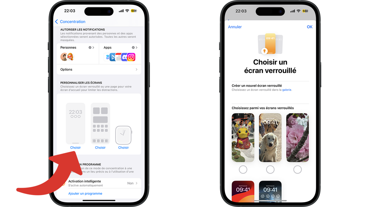 Choisir les écrans verrouillés © Clubic