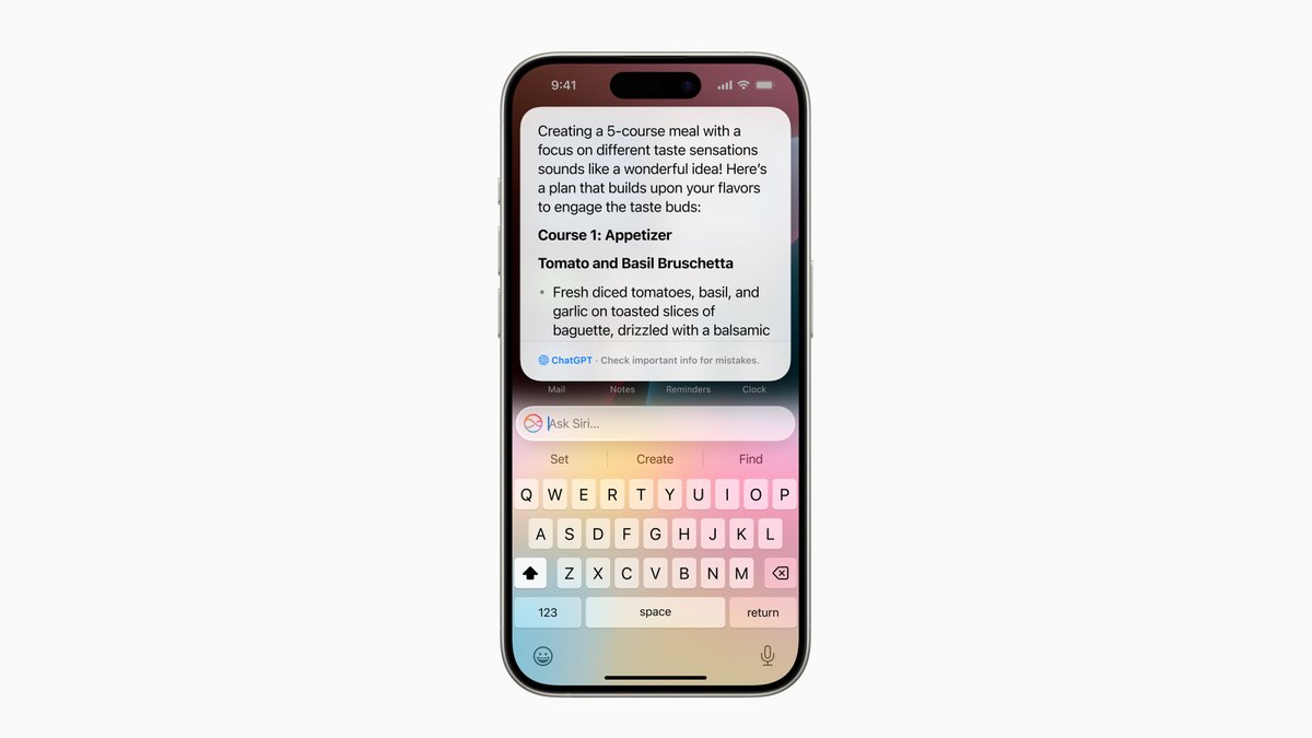 Des réponses directement générées depuis Siri © Apple