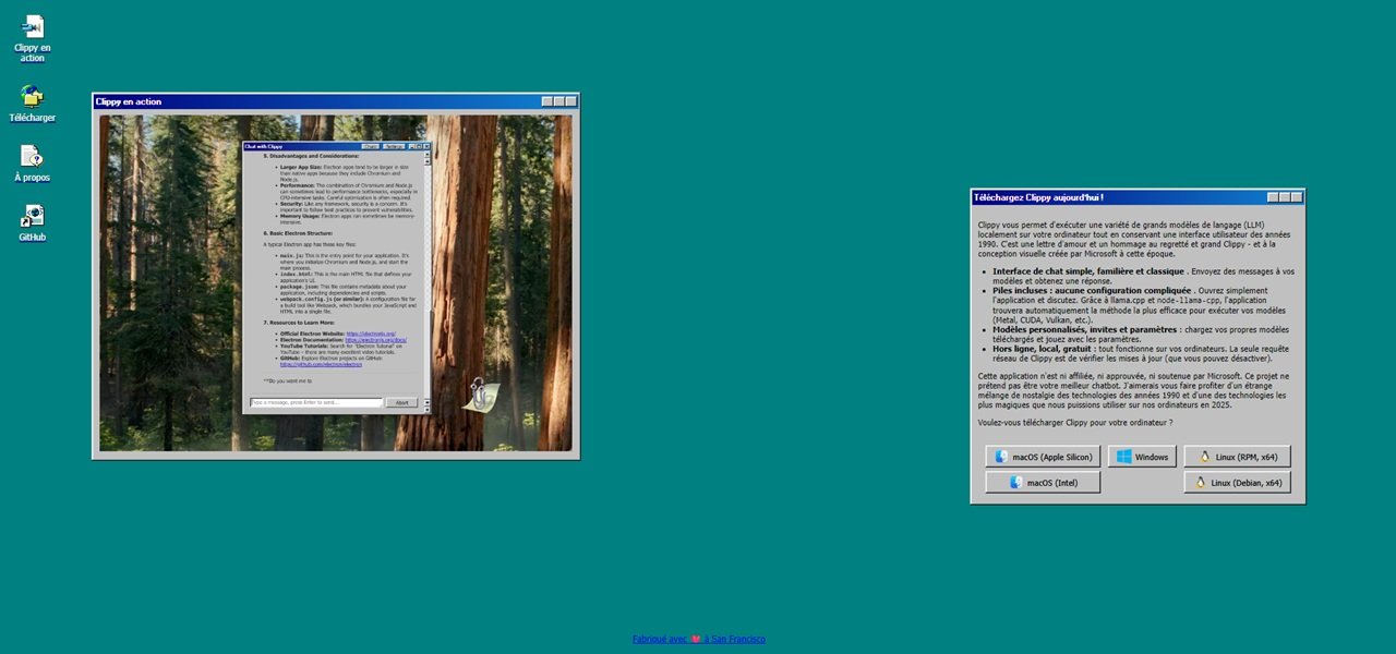 Une interface au parfum de nostalgie pour cette nouvelle version de Clippy, pardon, Nu-Clippy - ©felixrieseberg.org