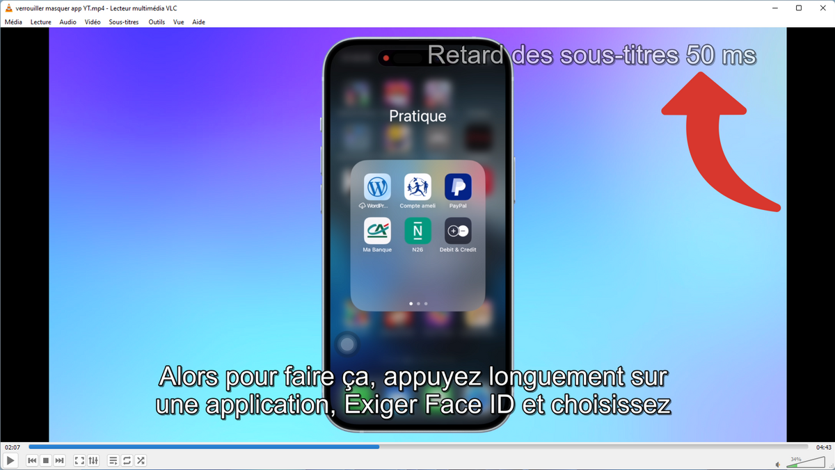 Appuyer sur la touche H pour décaler les sous-titres en les avançant de 50 ms © Clubic