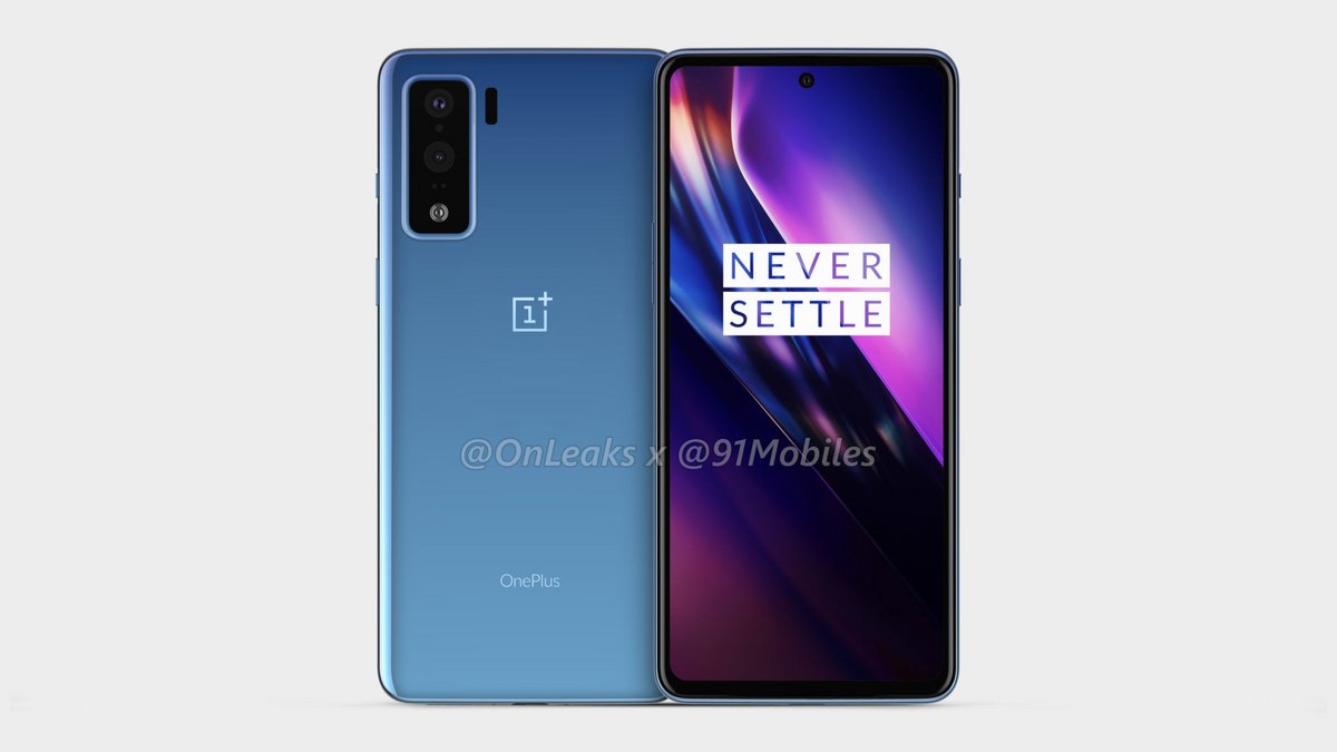 Rendu 3D de l'hypothètique OnePlus 8 Lite. © Onleaks x 91Mobiles