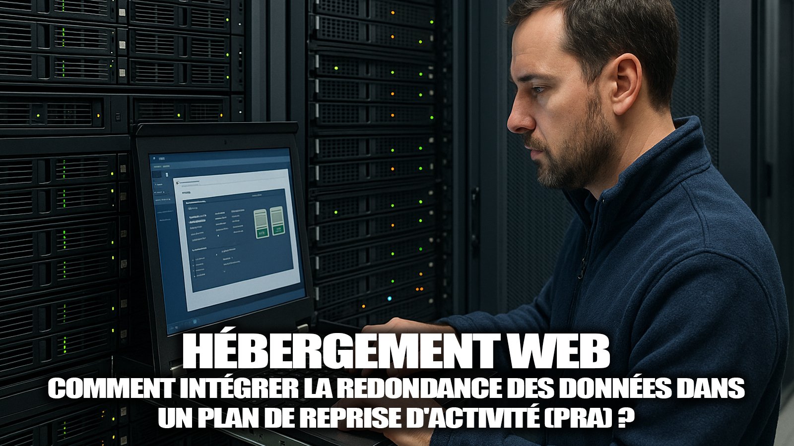 La redondance des données renforce un Plan de Reprise d’Activité (PRA) en hébergement web, garantissant une restauration rapide du site et une continuité de service en cas d’incident - © Axel Reghis | OpenAI