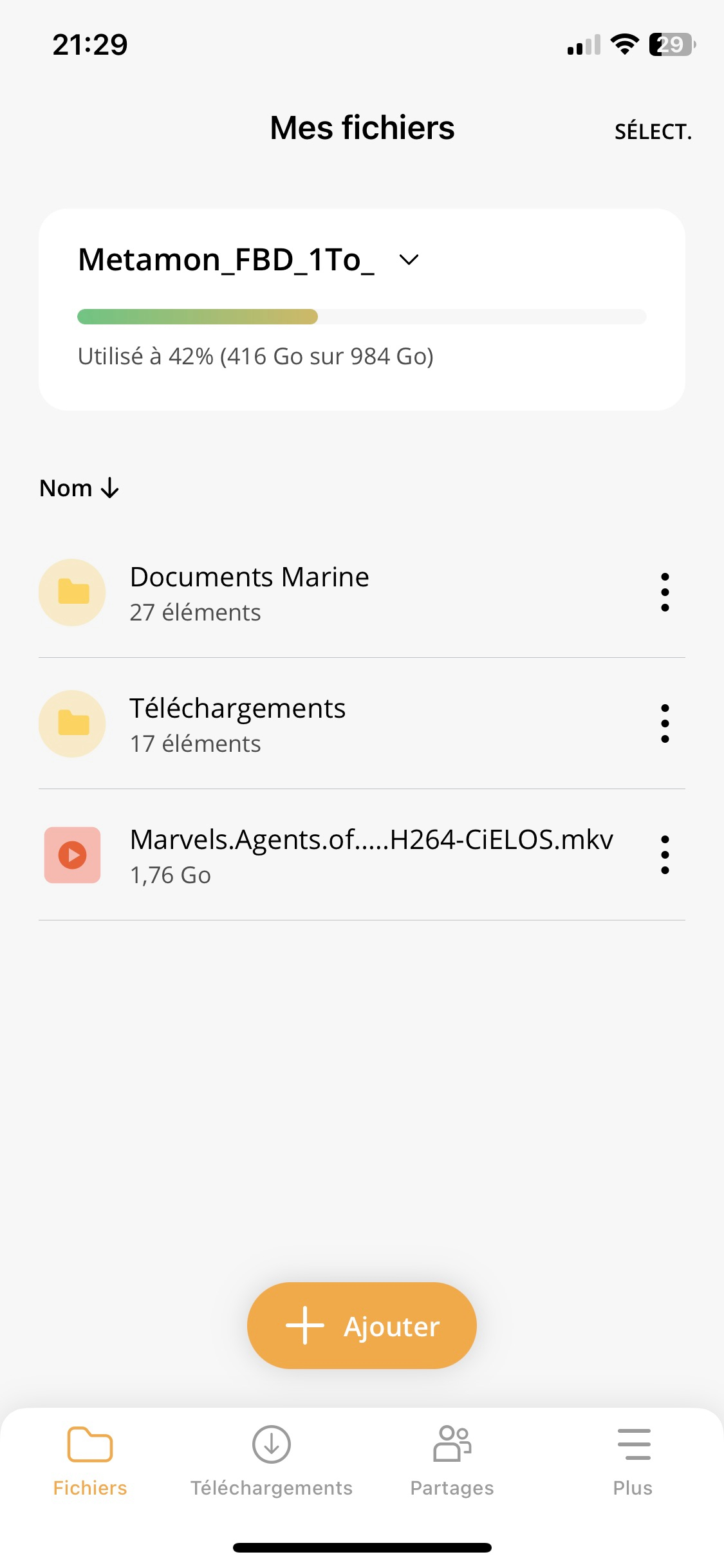 Freebox Files - gestion de fichiers