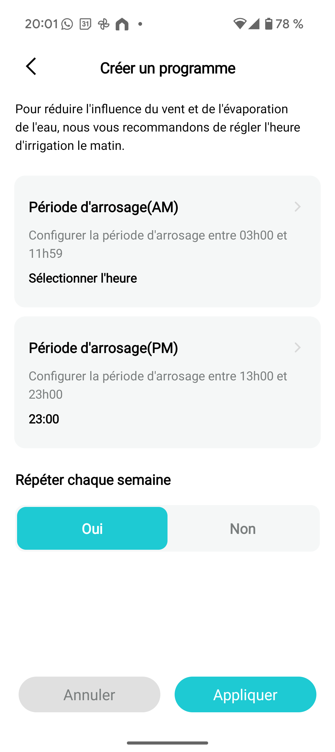 Aiper IrriSense programmation 2