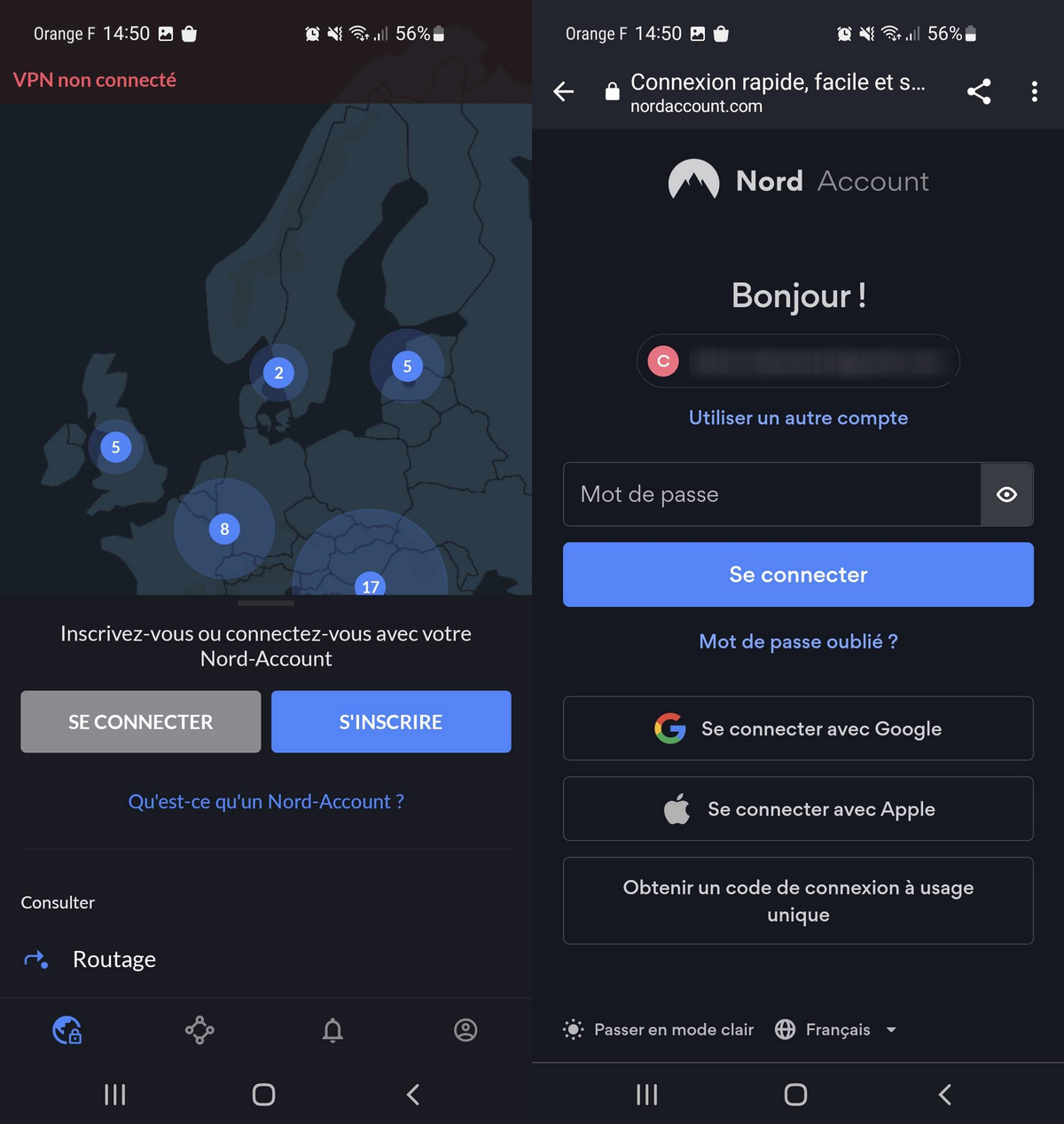 NordVPN sur Android