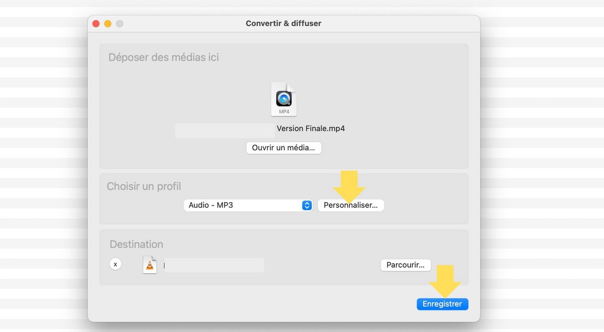 Le convertisseur de fichiers sur Mac © VLC