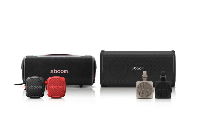 Les quatre nouvelles enceintes de la gamme xboom. © LG