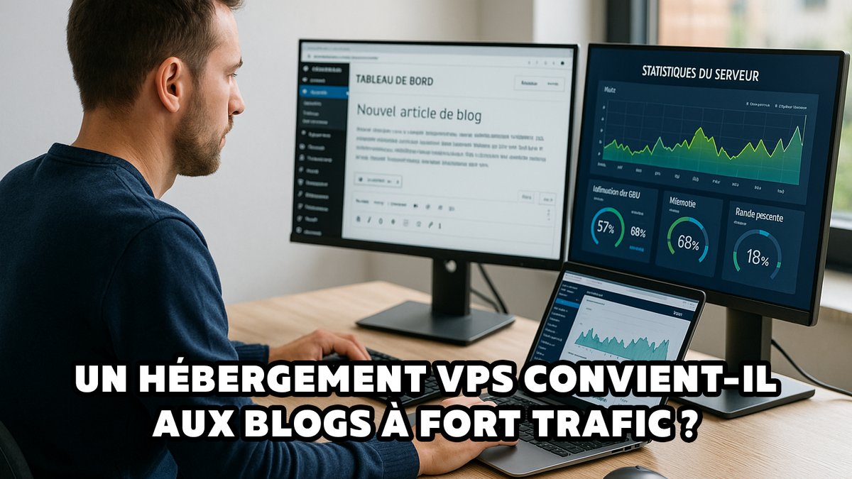 Un VPS fournit des ressources dédiées dans un serveur partagé, idéal pour les blogs à fort trafic. Cette solution combine stabilité, sécurité et flexibilité pour accompagner la croissance de votre site - © Axel Reghis | OpenAI
