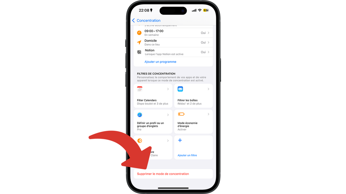 Supprimer le mode de concentration © Clubic