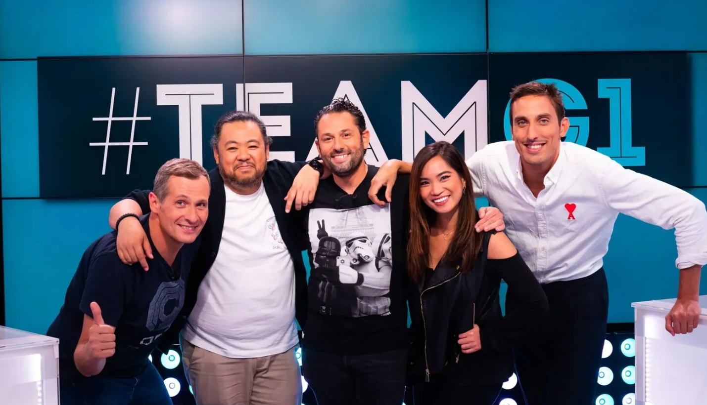 Une partie de la Team G1. De gauche à droite : Marcus, Anh Phan, Julien, Kayane et GEN1US