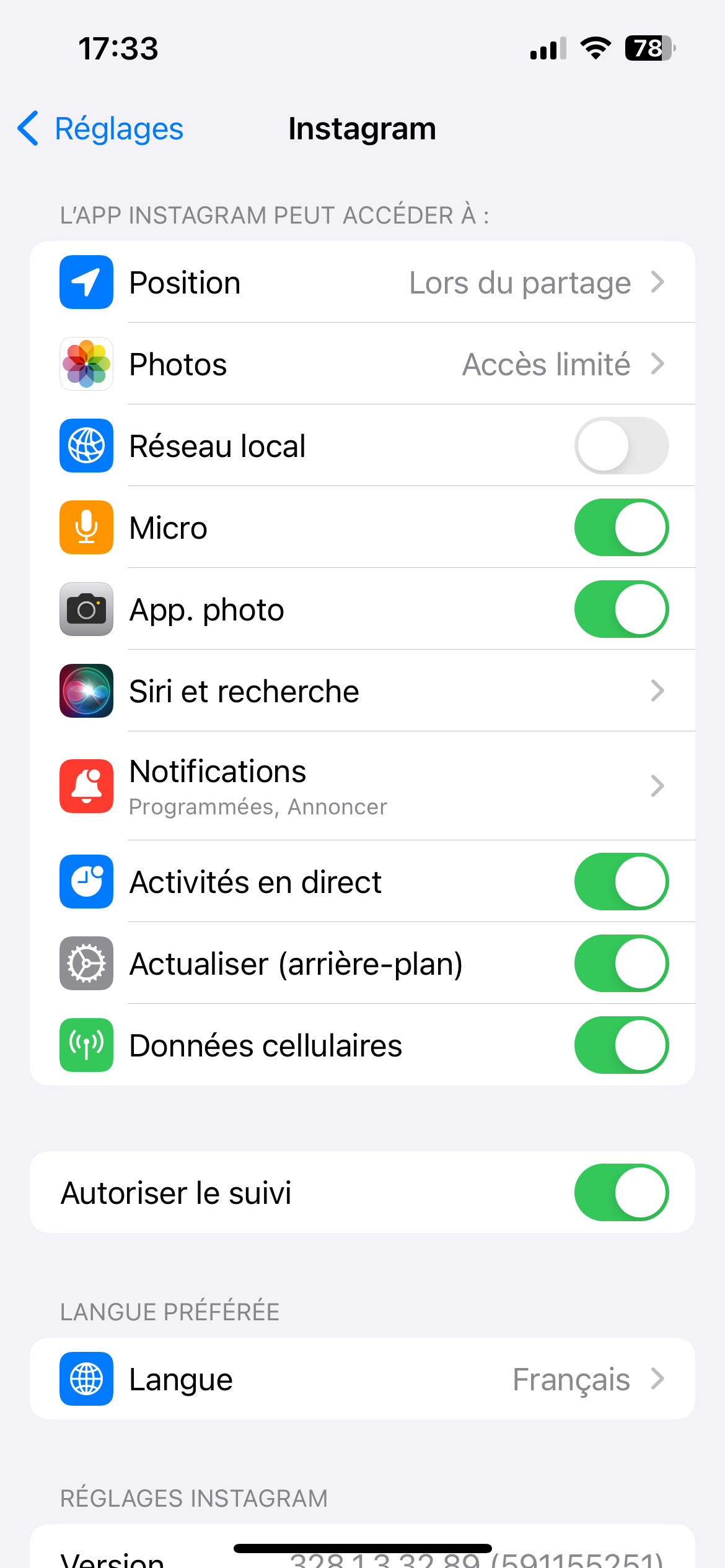 Instagram permissions app