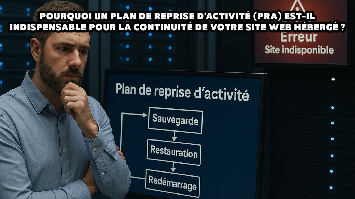 Un Plan de Reprise d’Activité (PRA) garantit la continuité d’un site web en cas d’interruption, assurant le maintien de l’activité même face à un incident - © Axel Reghis | OpenAI