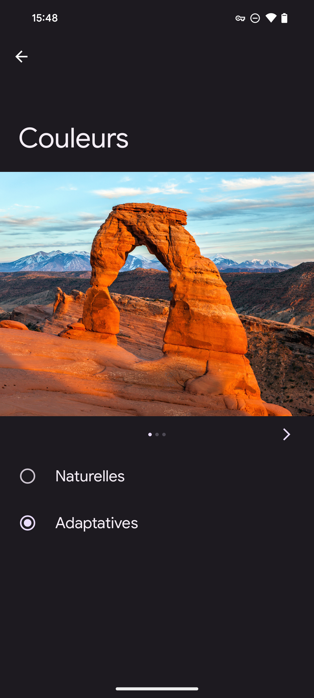 Les couleurs "naturelles" ou "adaptatives" © Google