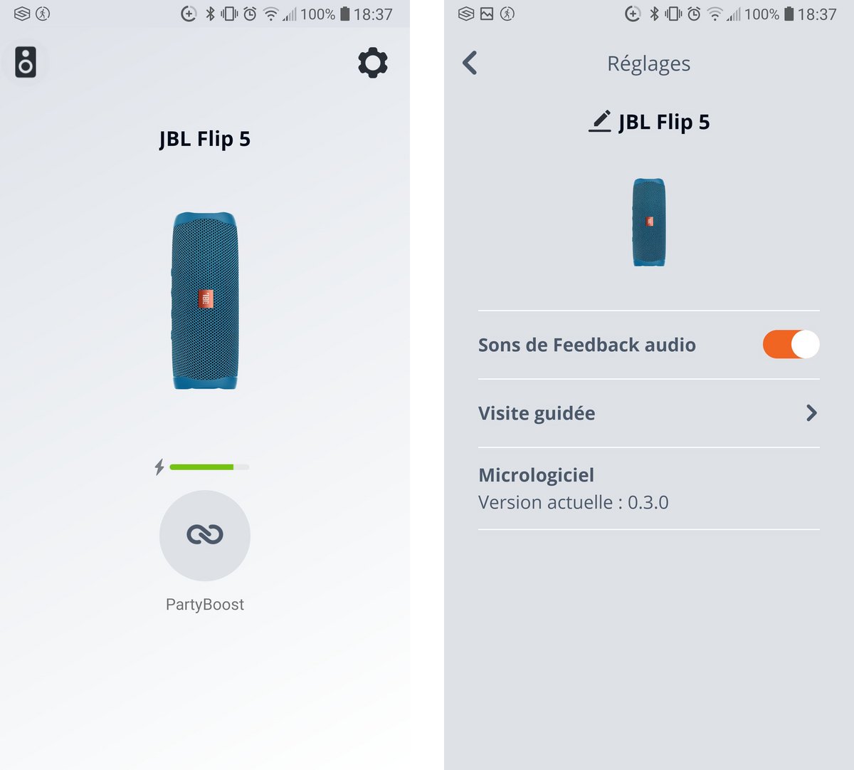 Dommage que l'interface JBL Connect ne soit pas un peu plus riche © Nerces pour Clubic