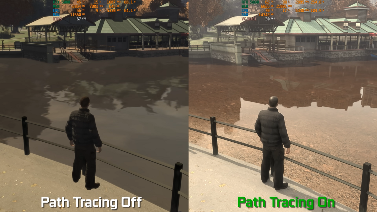 GTA IV comme vous le l'avez probablement jamais vu. © MxBenchmarkPC / Capture d'écran Clubic