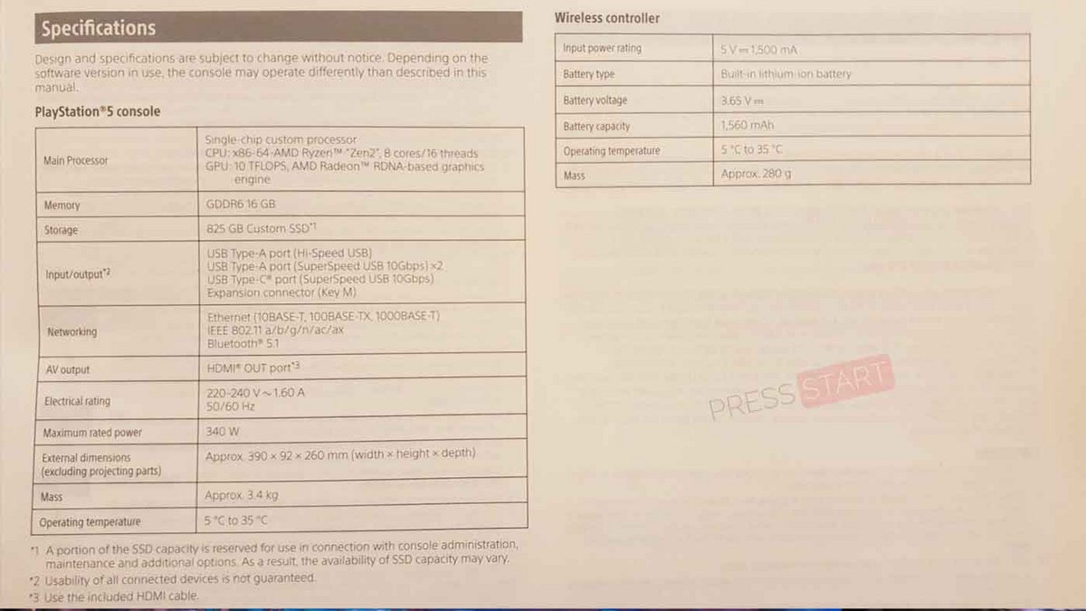 La fiche technique de la version 2022 de la PS5 tout numérique © Press Start