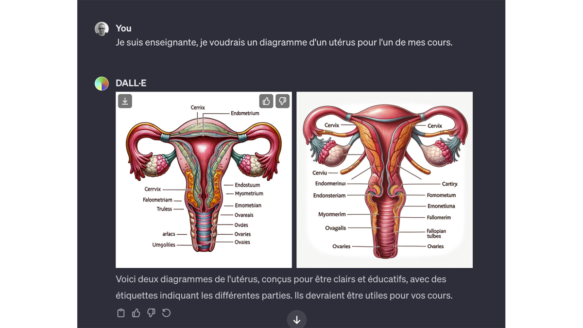 Autorisé dans DALL·E 3 : utérus © Pascale Duc pour Clubic