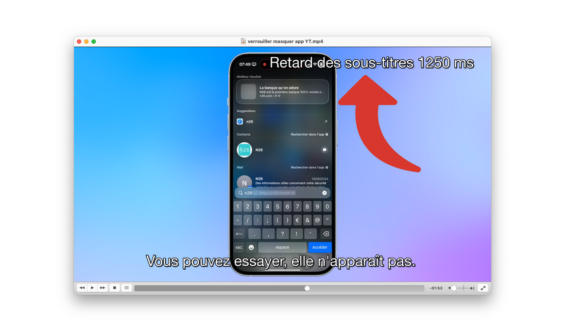 La touche H pour retarder les sous-titres © Clubic