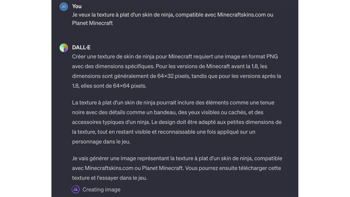 Rappel sur le format des skins Minecraft © Pascale Duc pour Clubic