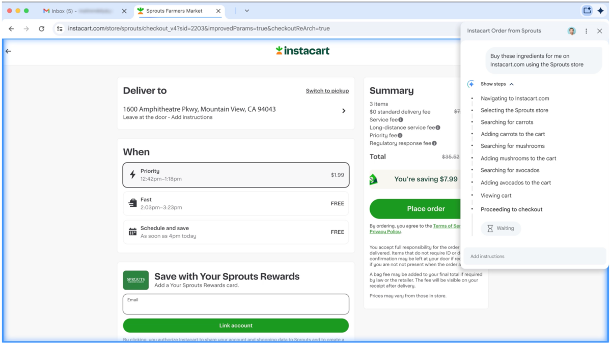 Un achat généré depuis un email ©Google