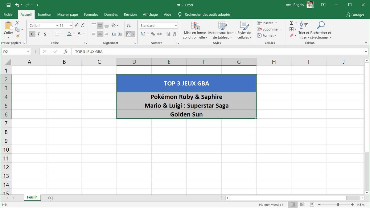 Tuto Excel