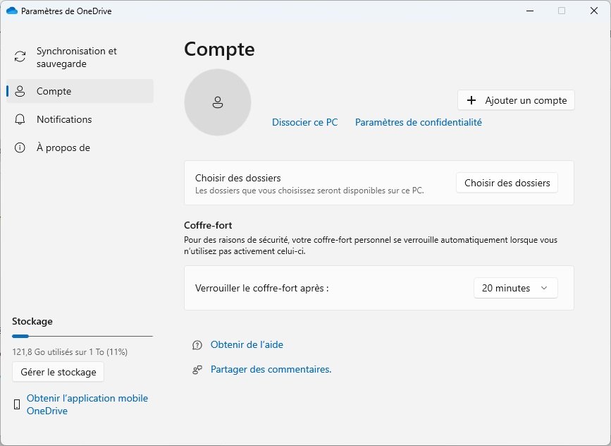 OneDrive Paramètres - © Cubic