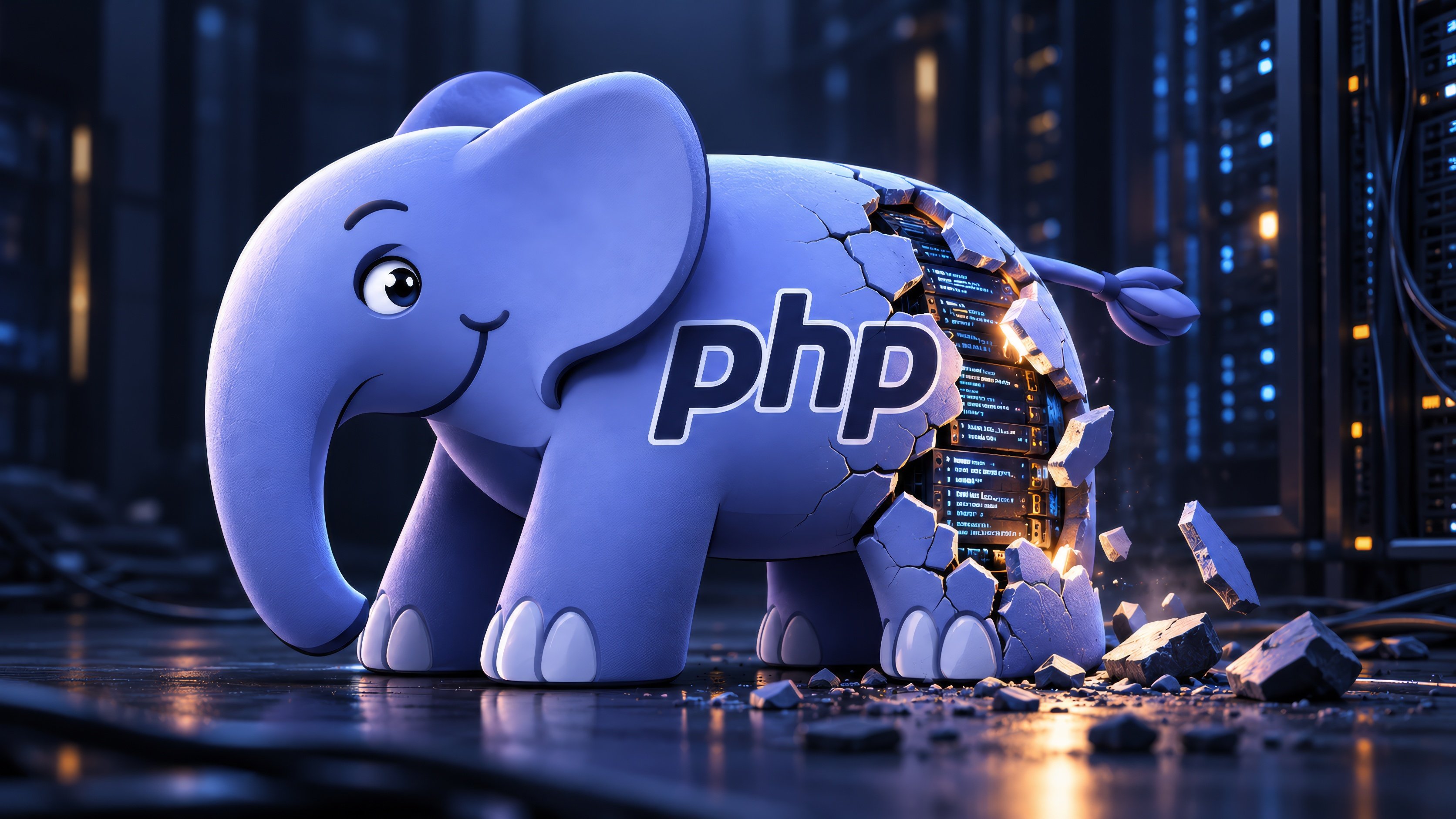 L’éléPHPant, mascotte de PHP. Le langage fait tourner WordPress, Drupal ou Joomla. © Clubic