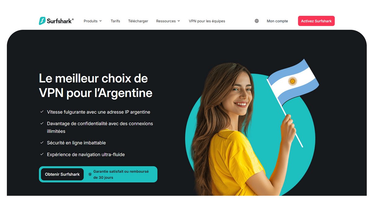Serveurs VPN Surfshark à Buenos Aires, en Argentine