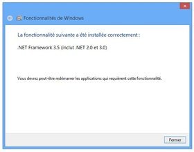 Installation du .NET framework 3.5